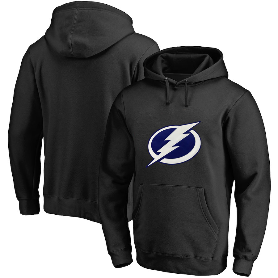 Tampa Bay Lightning Black All Stitched Pullover Hoodie - Click Image to Close
