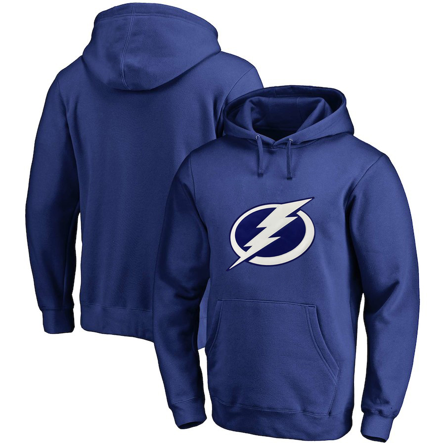 Tampa Bay Lightning Blue All Stitched Pullover Hoodie - Click Image to Close