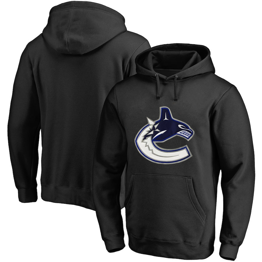 Vancouver Canucks Black All Stitched Pullover Hoodie