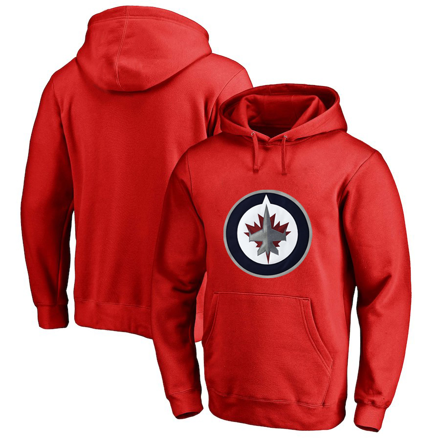 Winnipeg Jets Red All Stitched Pullover Hoodie - Click Image to Close