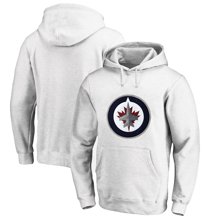 Winnipeg Jets White All Stitched Pullover Hoodie - Click Image to Close