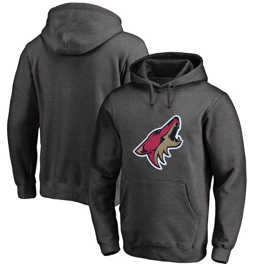Arizona Coyotes Dark Gray Men's Customized All Stitched Pullover Hoodie
