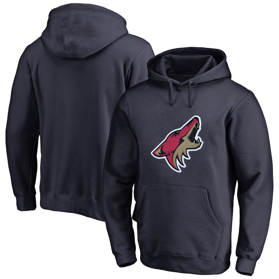 Arizona Coyotes Navy Men's Customized All Stitched Pullover Hoodie