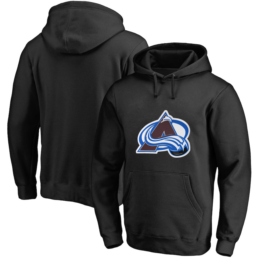 Colorado Avalanche Black Men's Customized All Stitched Pullover Hoodie - Click Image to Close