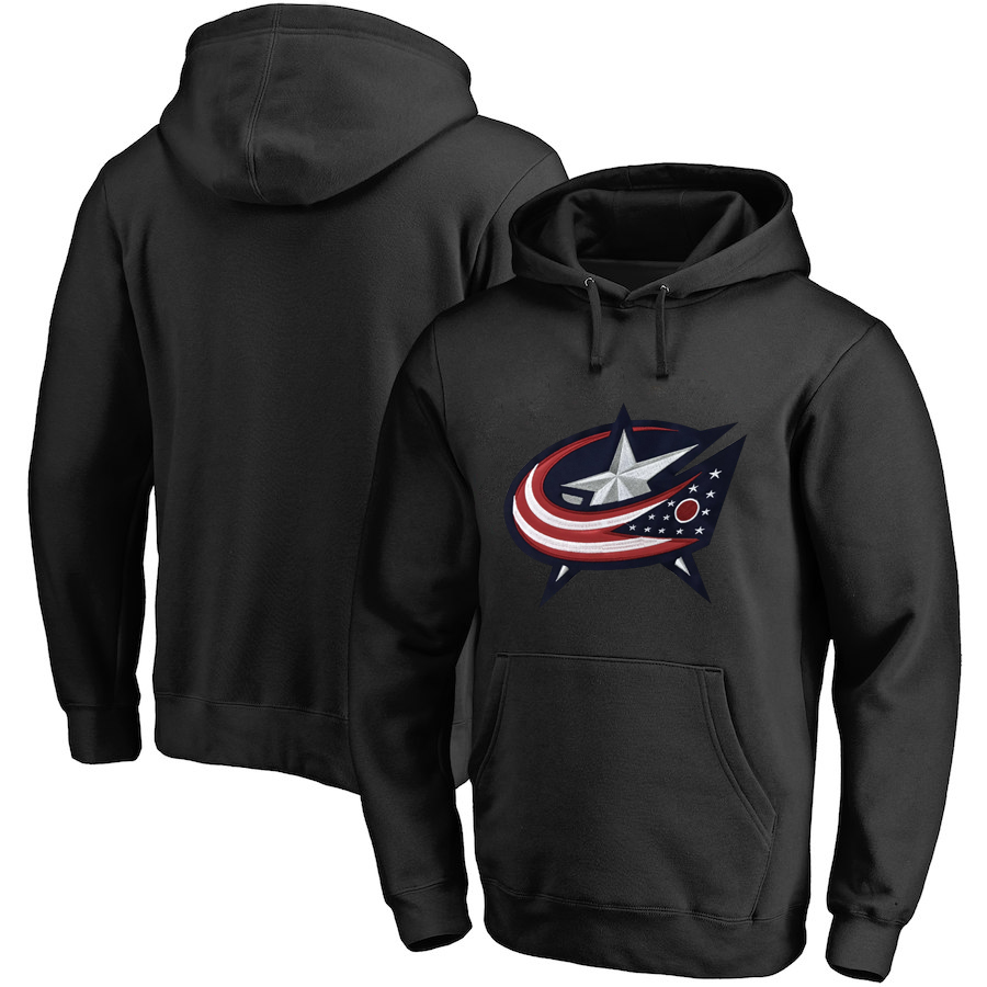 Columbus Blue Jackets Black Men's Customized All Stitched Pullover Hoodie