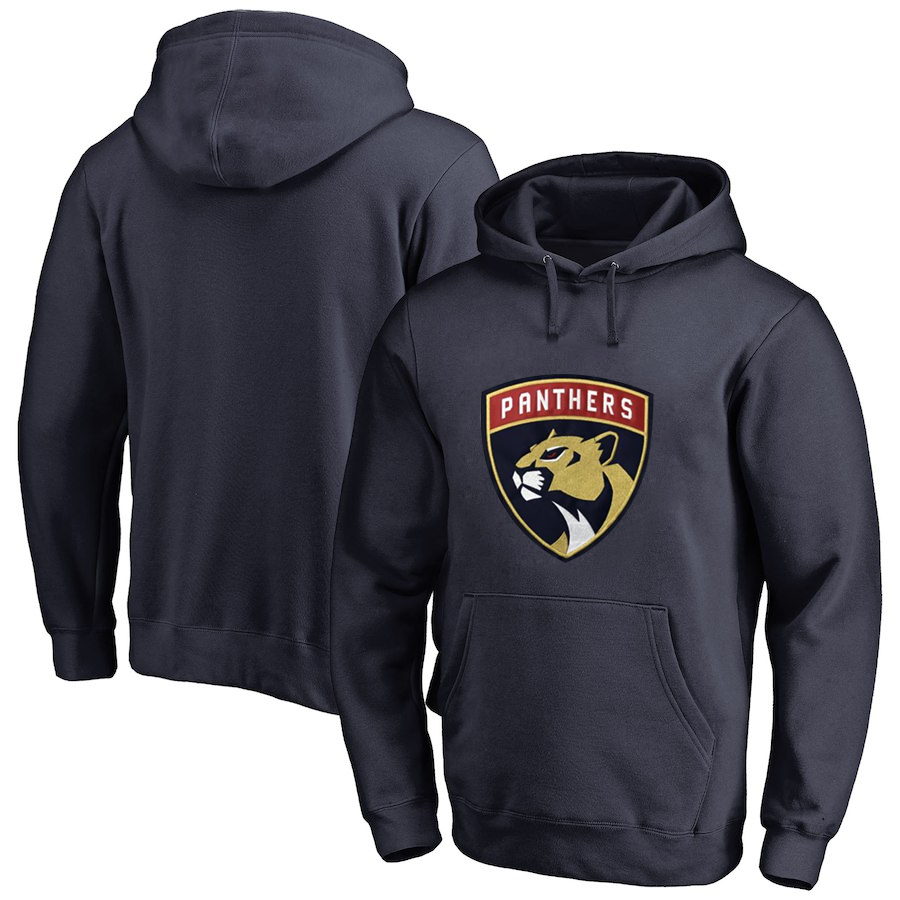 Florida Panthers Navy Men's Customized All Stitched Pullover Hoodie