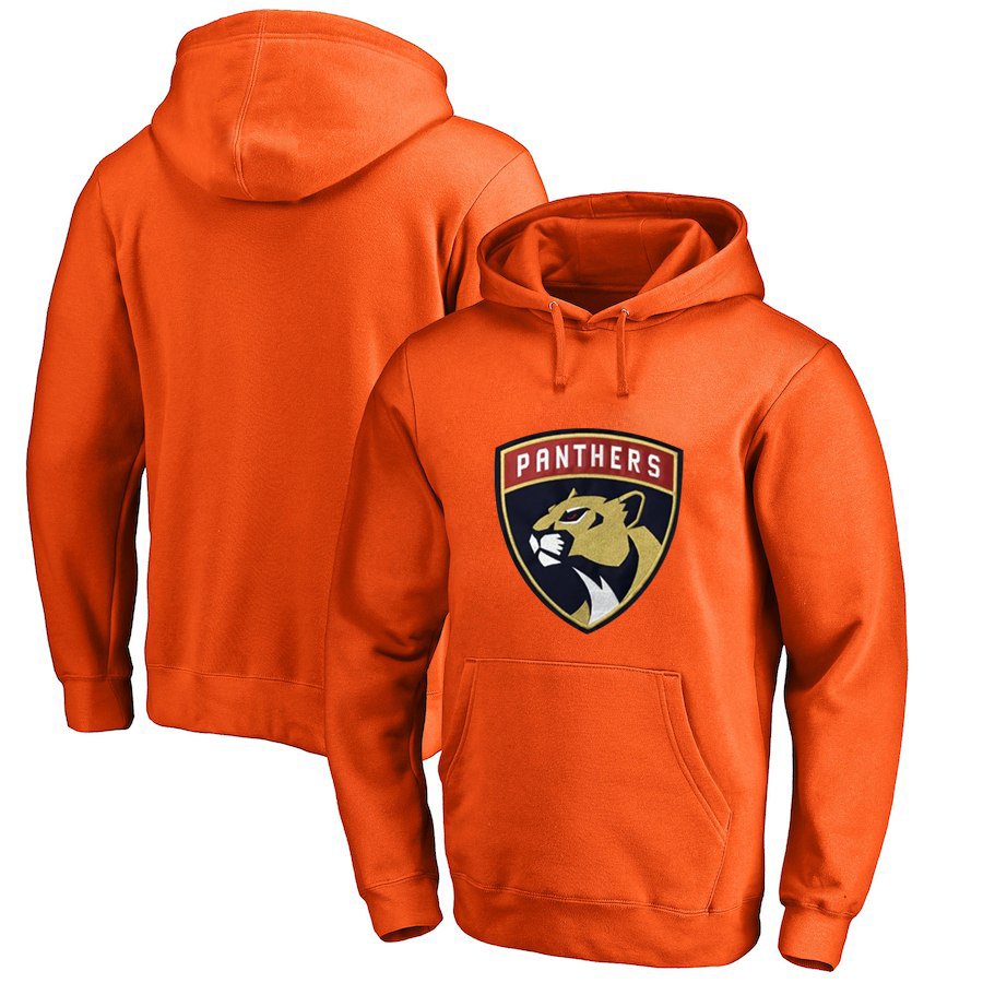 Florida Panthers Orange Men's Customized All Stitched Pullover Hoodie