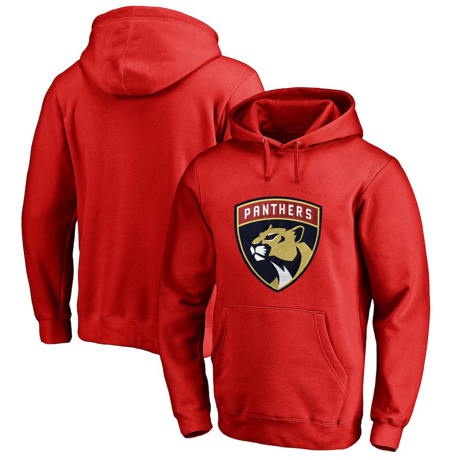 Florida Panthers Red Men's Customized All Stitched Pullover Hoodie