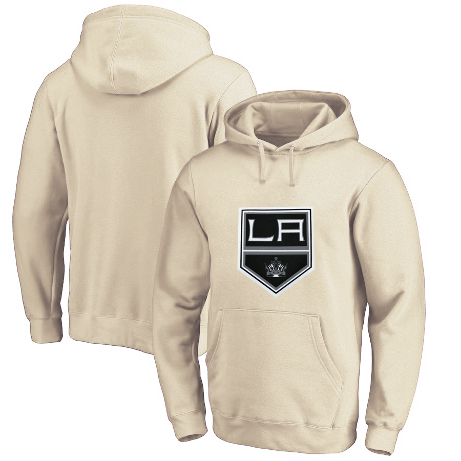 Los Angeles Kings Cream Men's Customized All Stitched Pullover Hoodie - Click Image to Close
