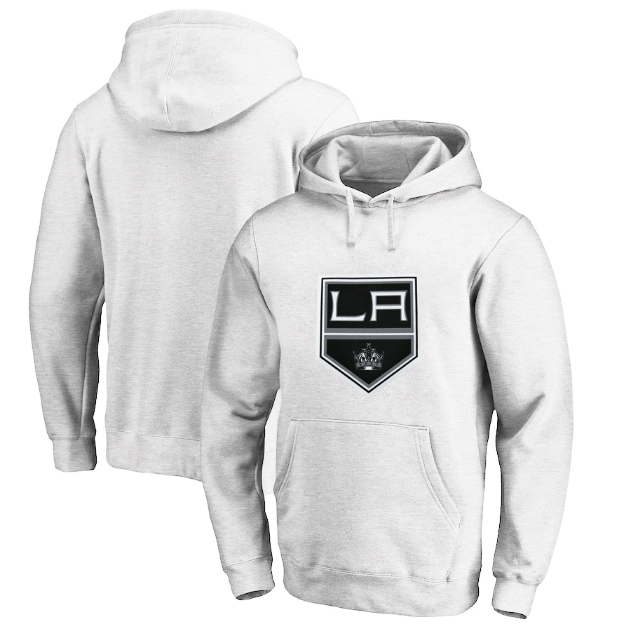 Los Angeles Kings White Men's Customized All Stitched Pullover Hoodie