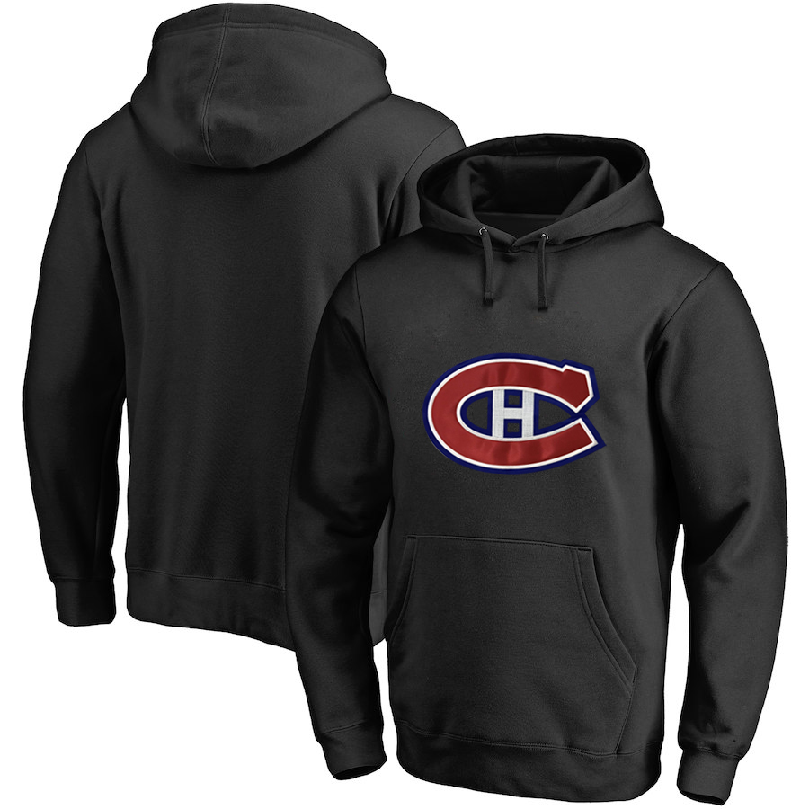 Montreal Canadiens Dark Black Men's Customized All Stitched Pullover Hoodie