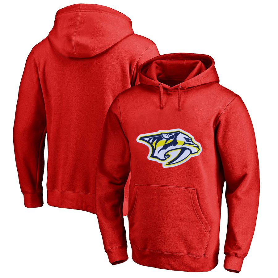 Nashville Predators Red Men's Customized All Stitched Pullover Hoodie - Click Image to Close