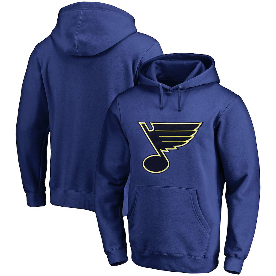 St. Louis Blues Blue Men's Customized All Stitched Pullover Hoodie - Click Image to Close