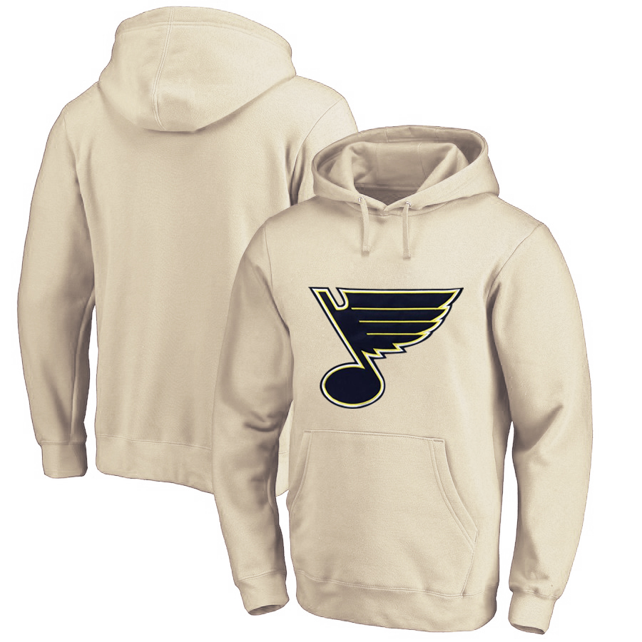 St. Louis Blues Cream Men's Customized All Stitched Pullover Hoodie