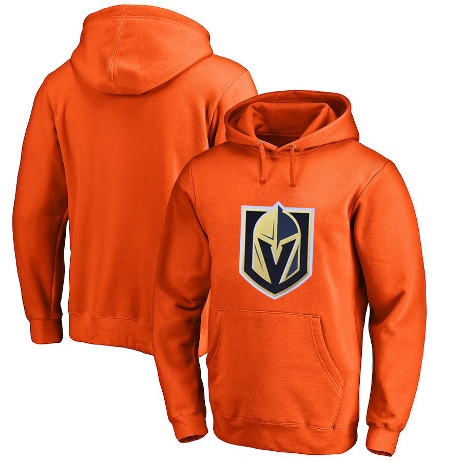 Vegas Golden Knights Orange Men's Customized All Stitched Pullover Hoodie - Click Image to Close