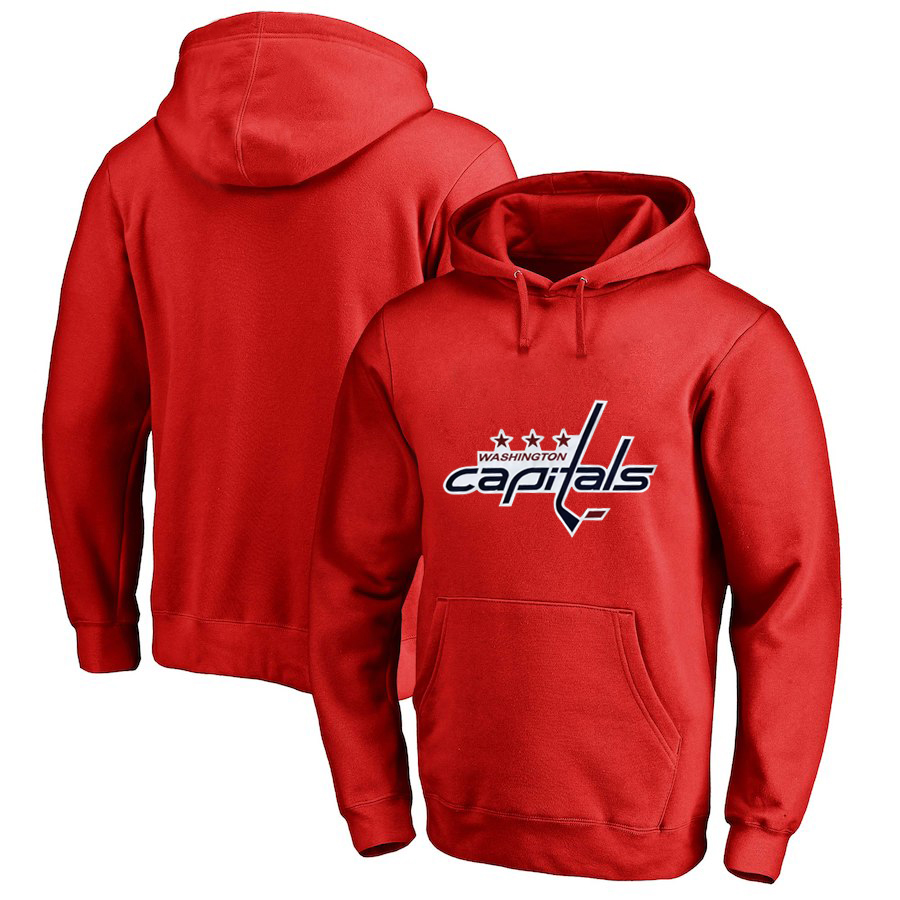 Washington Capitals Red Men's Customized All Stitched Pullover Hoodie