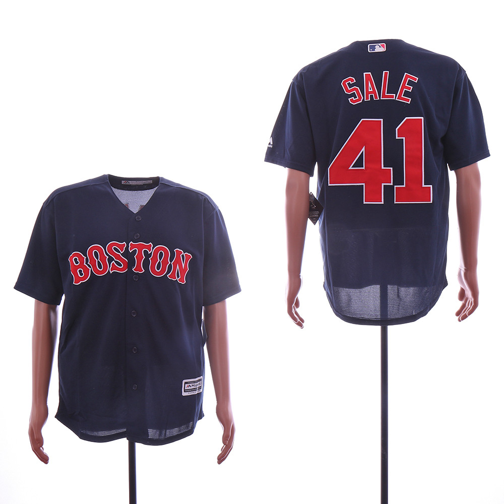 Red Sox 41 Chris Sale Navy Cool Base Jersey