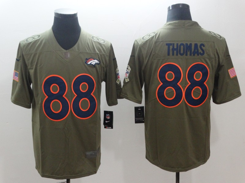 Nike Broncos 88 Demaryius Thomas Olive Salute To Service Limited Jersey