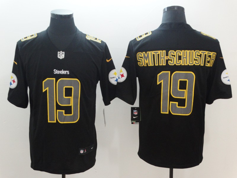 Nike Steelers 19 JuJu Smith-Schuster Black Vapor Impact Limited Jersey