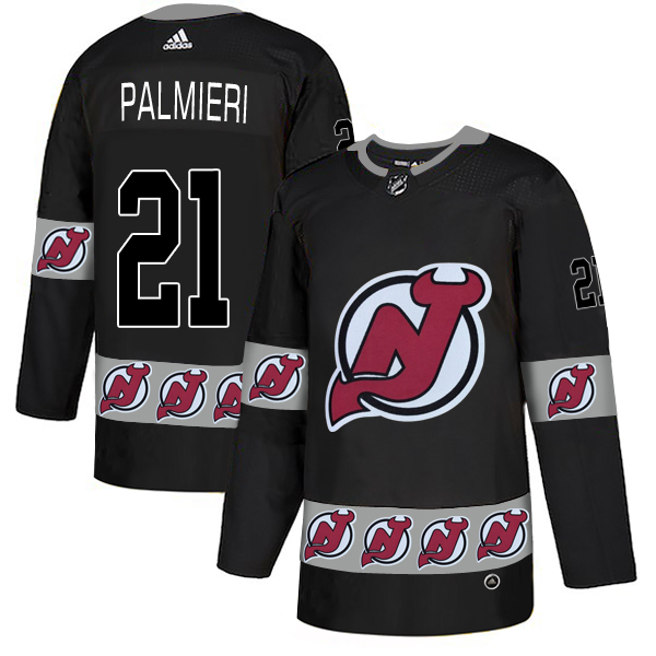Devils 21 Kyle Palmieri Black Team Logos Fashion Adidas Jersey
