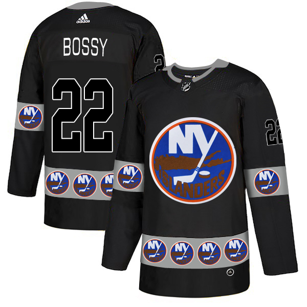 Islanders 22 Mike Bossy Black Team Logos Fashion Adidas Jersey