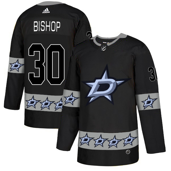 Stars 30 Ben Bishop Black Team Logos Fashion Adidas Jersey