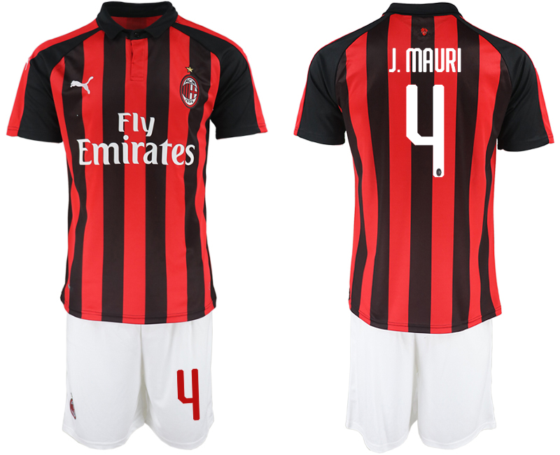 2018-19 AC Milan 4 J. MAURI Home Soccer Jersey