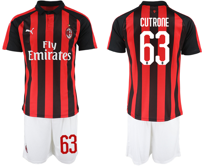 2018-19 AC Milan 63 CUTRONE Home Soccer Jersey - Click Image to Close
