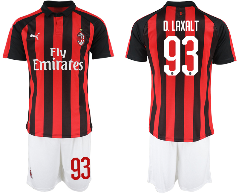 2018-19 AC Milan 93 D. LAXALT Home Soccer Jersey
