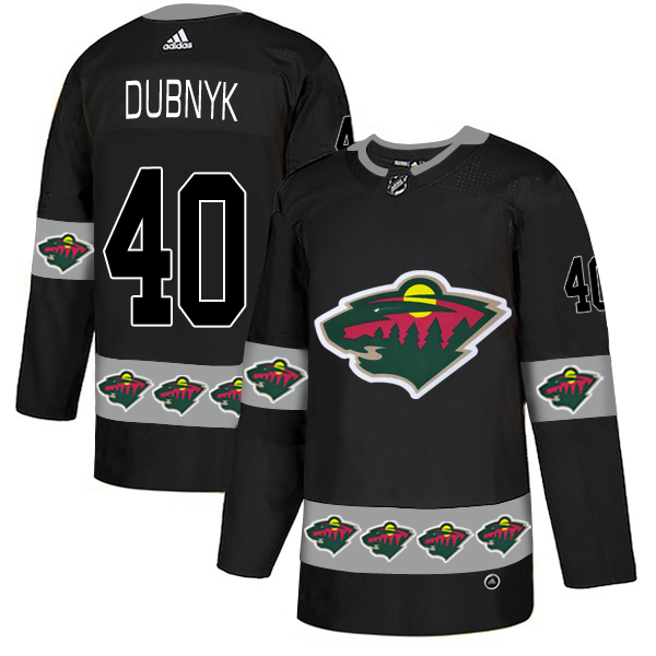 Wild 40 Devan Dubnyk Black Team Logos Fashion Adidas Jersey