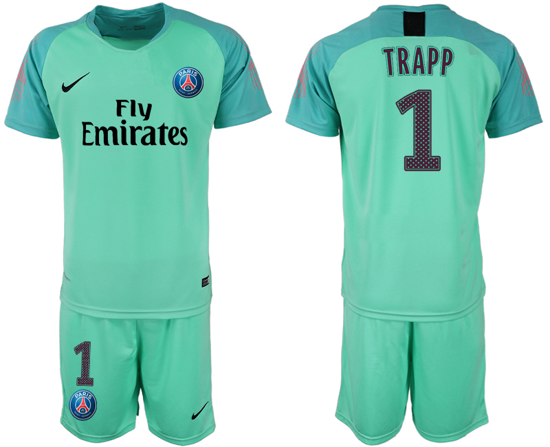 2018-19 Paris Saint-Germain 1 TRAPP Home Green Goalkeeper Soccer Jersey