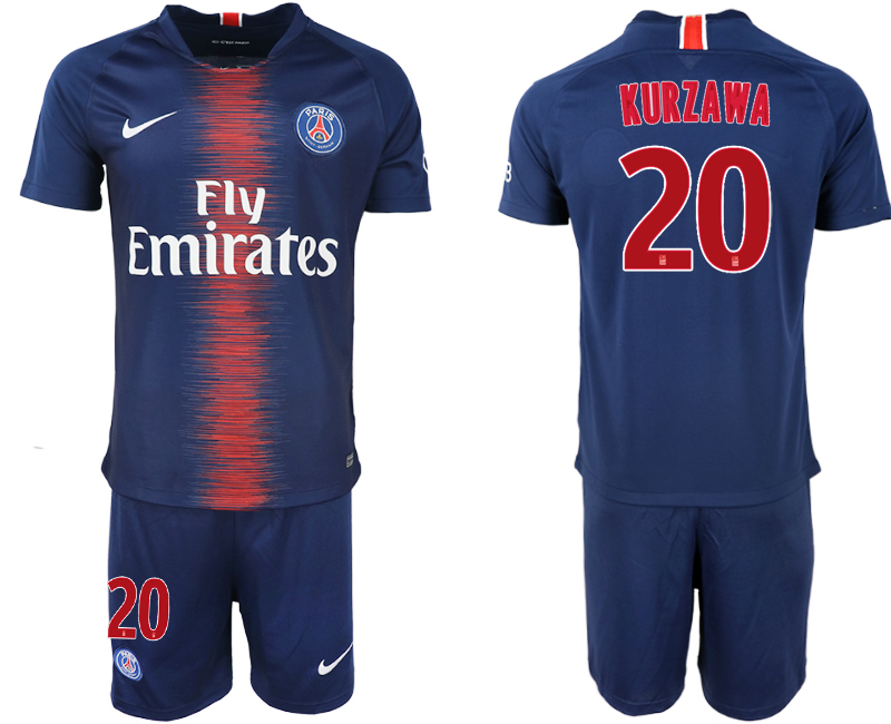 2018-19 Paris Saint-Germain 20 KURZAWA Home Soccer Jersey