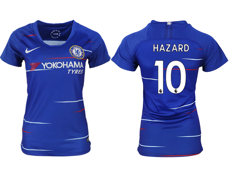 2018-19 Chelsea 10 HAZARD Home Women Soccer Jersey