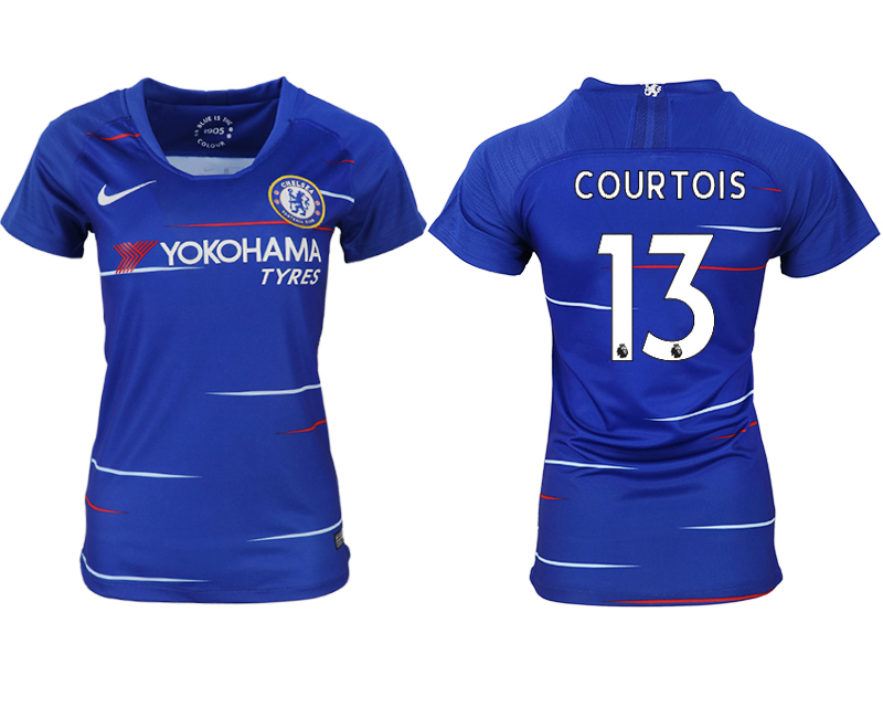 2018-19 Chelsea 13 COURTOIS Home Women Soccer Jersey - Click Image to Close