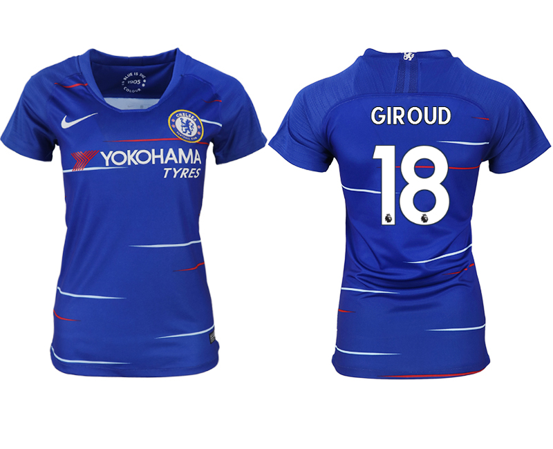 2018-19 Chelsea 18 GIROUD Home Women Soccer Jersey - Click Image to Close