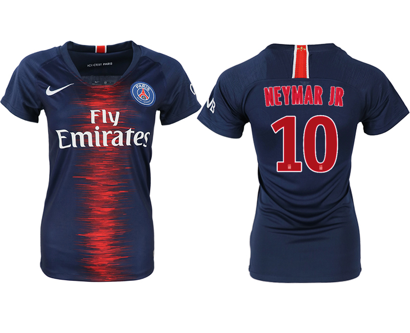 2018-19 Paris Saint-Germain 10 NEYMAR JR Home Women Soccer Jersey