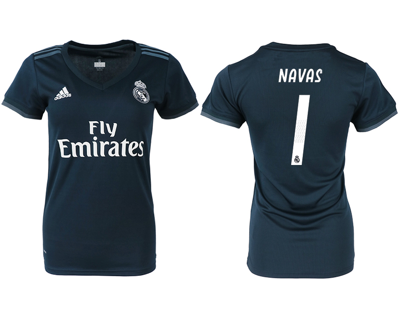 2018-19 Real Madrid 1 NAVAS Away Women Soccer Jersey