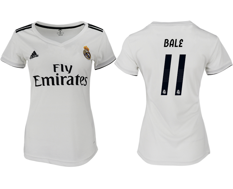 2018-19 Real Madrid 11 BALE Home Women Soccer Jersey