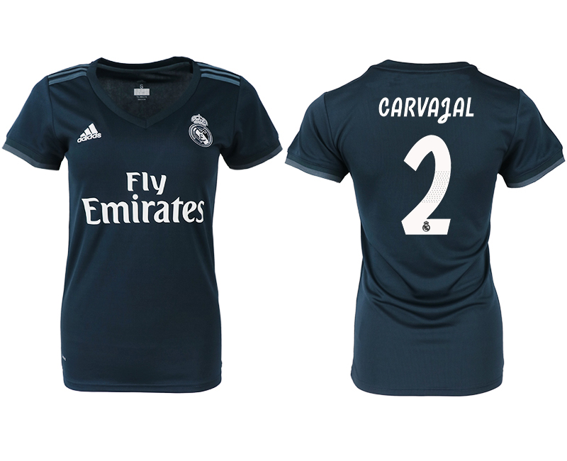 2018-19 Real Madrid 2 CARVAGAL Away Women Soccer Jersey