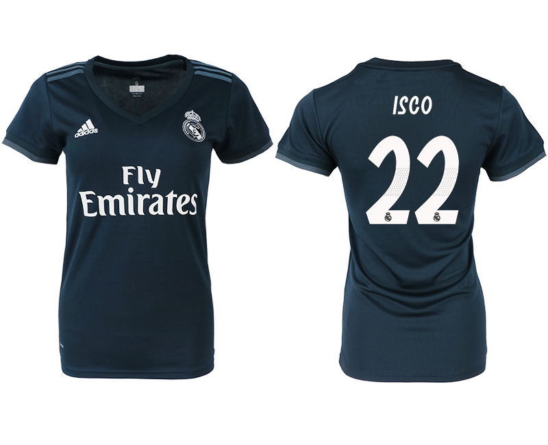 2018-19 Real Madrid 22 ISCO Away Women Soccer Jersey