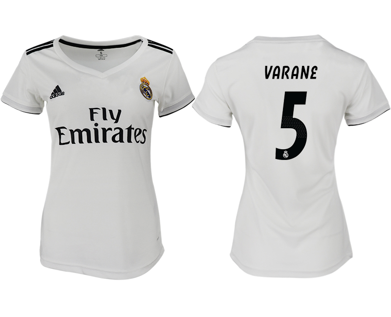 2018-19 Real Madrid 5 VARANE Home Women Soccer Jersey
