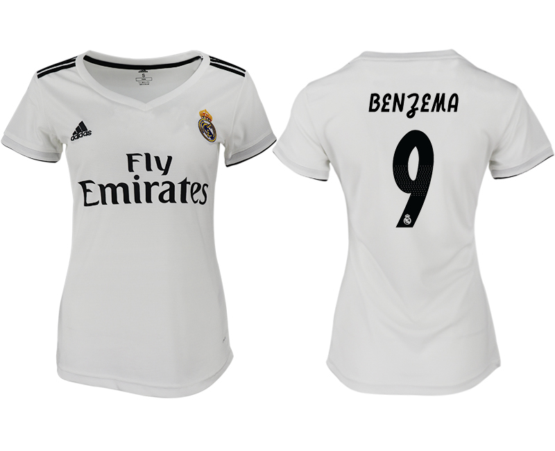 2018-19 Real Madrid 9 BENGEMA Home Women Soccer Jersey
