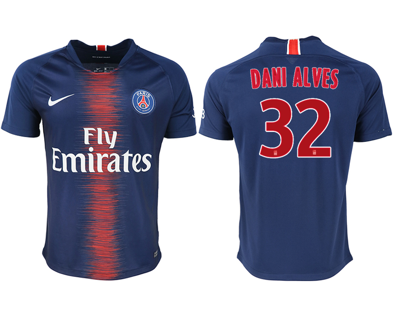 2018-19 Paris Saint-Germain 32 DANI ALVES Home Thailand Soccer Jersey