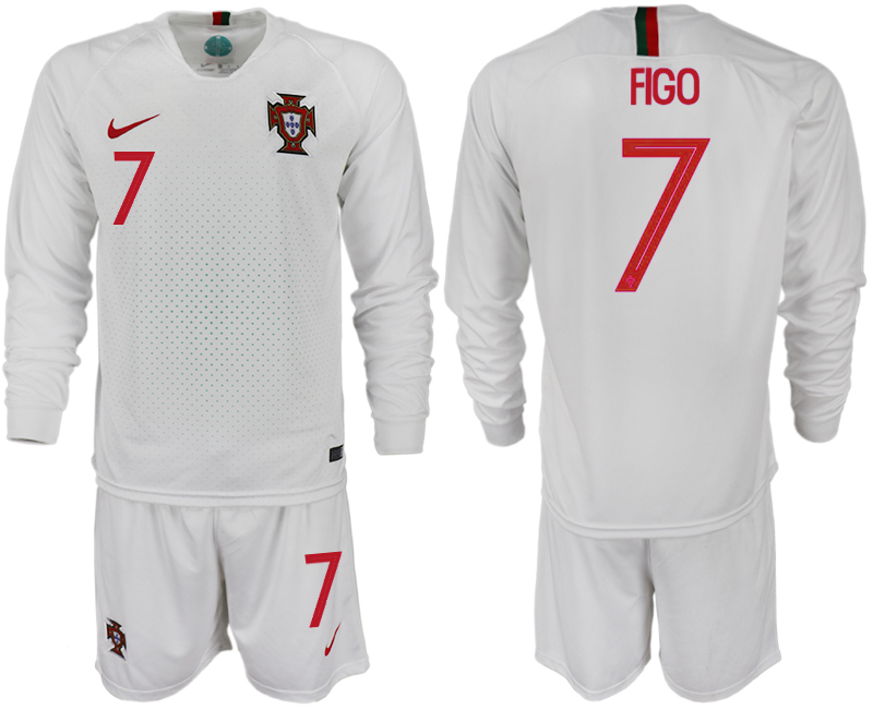 Portugal 7 FIGO Away 2018 FIFA World Cup Long Sleeve Soccer Jersey - Click Image to Close