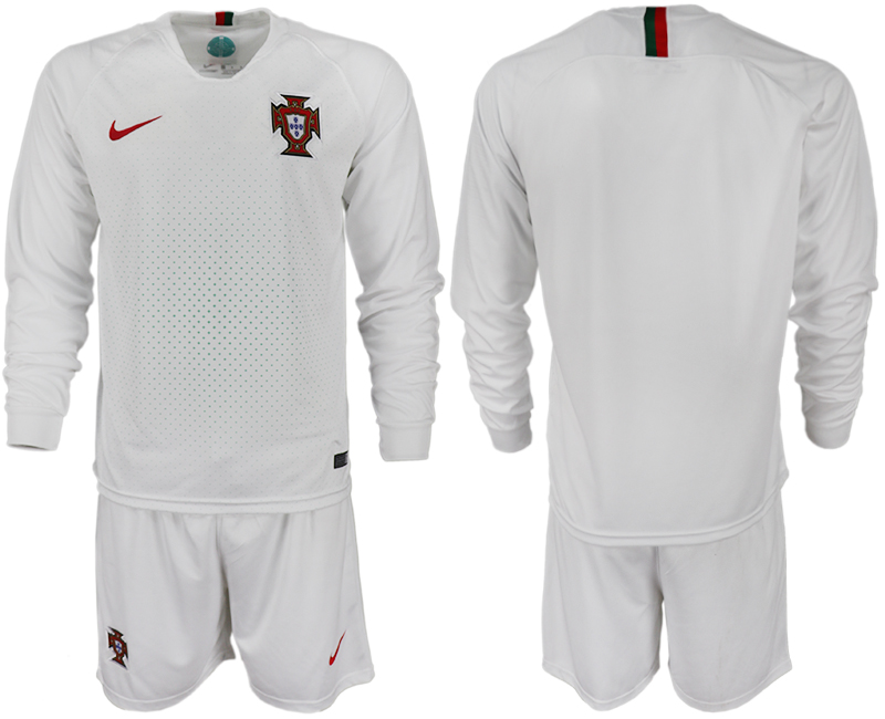 Portugal Away 2018 FIFA World Cup Long Sleeve Soccer Jersey - Click Image to Close