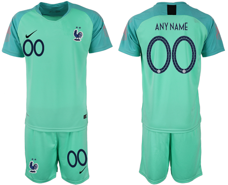 France Customized 2018 FIFA World Cup Green Goalkeeper Soccer Jersey