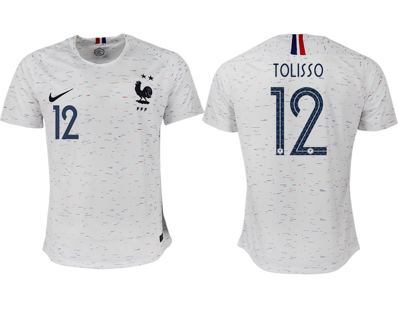 France 12 TOLISSO Away 2018 FIFA World Cup Thailand Soccer Jersey