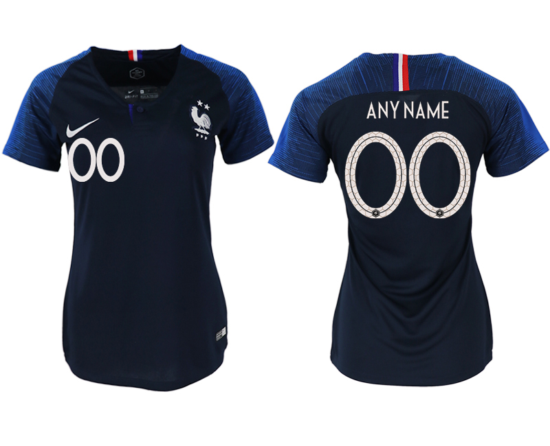 France Home 2018 FIFA World Cup Customized Women Soccer Jersey