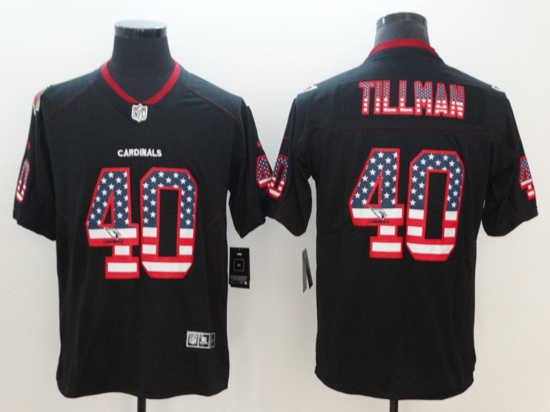 Nike Cardinals 40 Pat Tillman Black USA Flag Fashion Limited Jersey