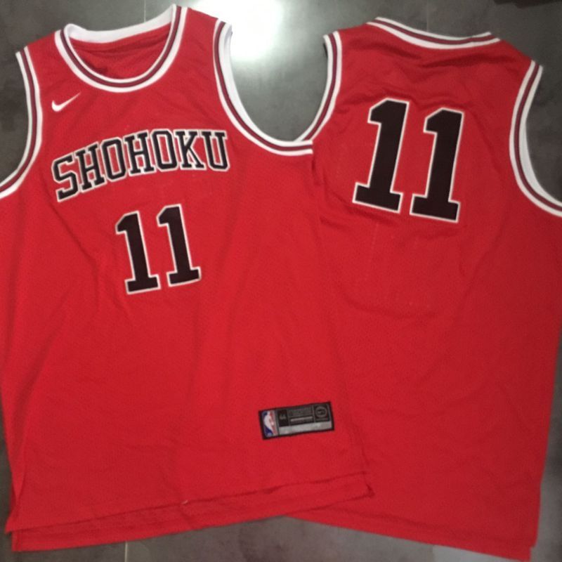 Slam Dunk Shohoku Away 11 Rukawa Kaede Red Stitched Basketball Jersey